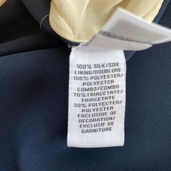 DIANE VON FURSTENBERG Blue Silk Rounded Crystal Embellished Gidget Top Size 12 - Picture 7 of 8